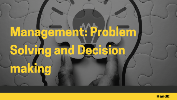 Management: Problem Solving and Decision making cover