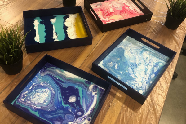 Replay - Fluid Art on Tray cover