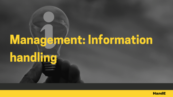 Management: Information handling cover