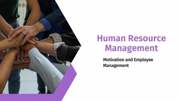 HRM: Motivation and Employee Management cover