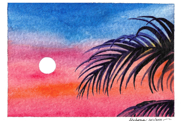 Replay - Serene Sunset Painting using Watercolor cover