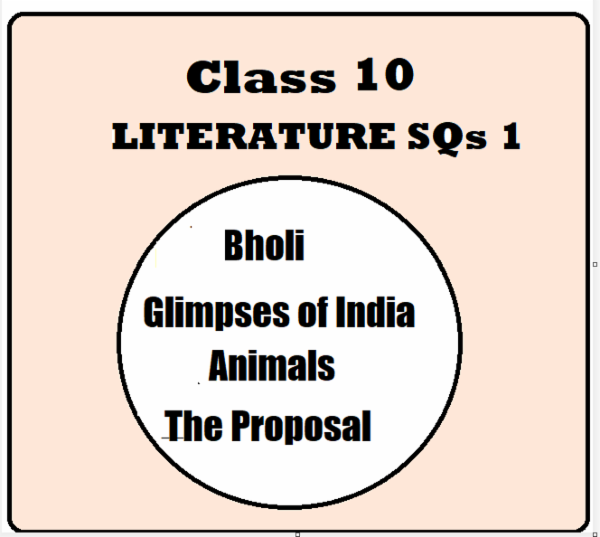 Term II 2021-22 Class 10 Literature SQs & Value points cover