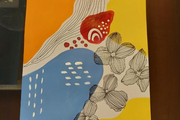 Replay - Boho Floral Abstract Painting cover