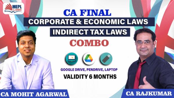 CA FINAL COMBO FOR CORPORATE AND ECONOMIC LAWS & INDIRECT TAX LAWS (PAPER 4 + PAPER 8) cover