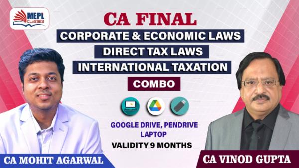 CA FINAL COMBO FOR CORPORATE & ECONOMIC LAWS & DIRECT TAX LAWS & INTERNATIONAL TAXATION (PAPER 4 + PAPER 7) cover