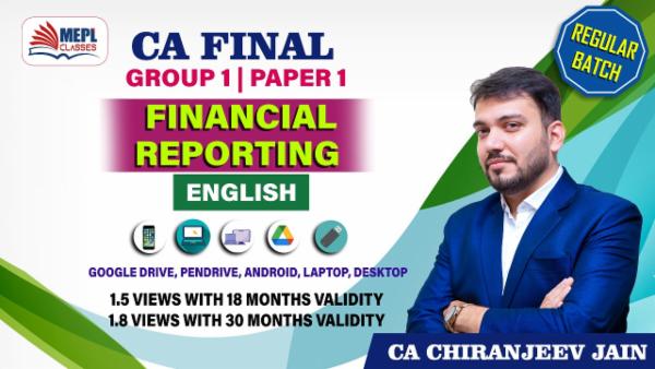 CA FINAL - GROUP 1 - FINANCIAL REPORTING : PAPER 1 - REGULAR COURSE - ENGLISH VERSION cover