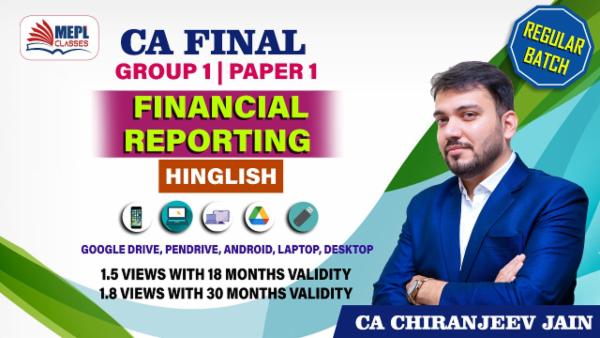 CA FINAL - GROUP 1 - FINANCIAL REPORTING : PAPER 1 - REGULAR COURSE - HINDI + ENGLISH VERSION cover