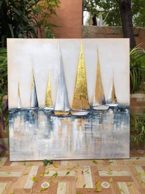 Gold Foil Boat Painting cover