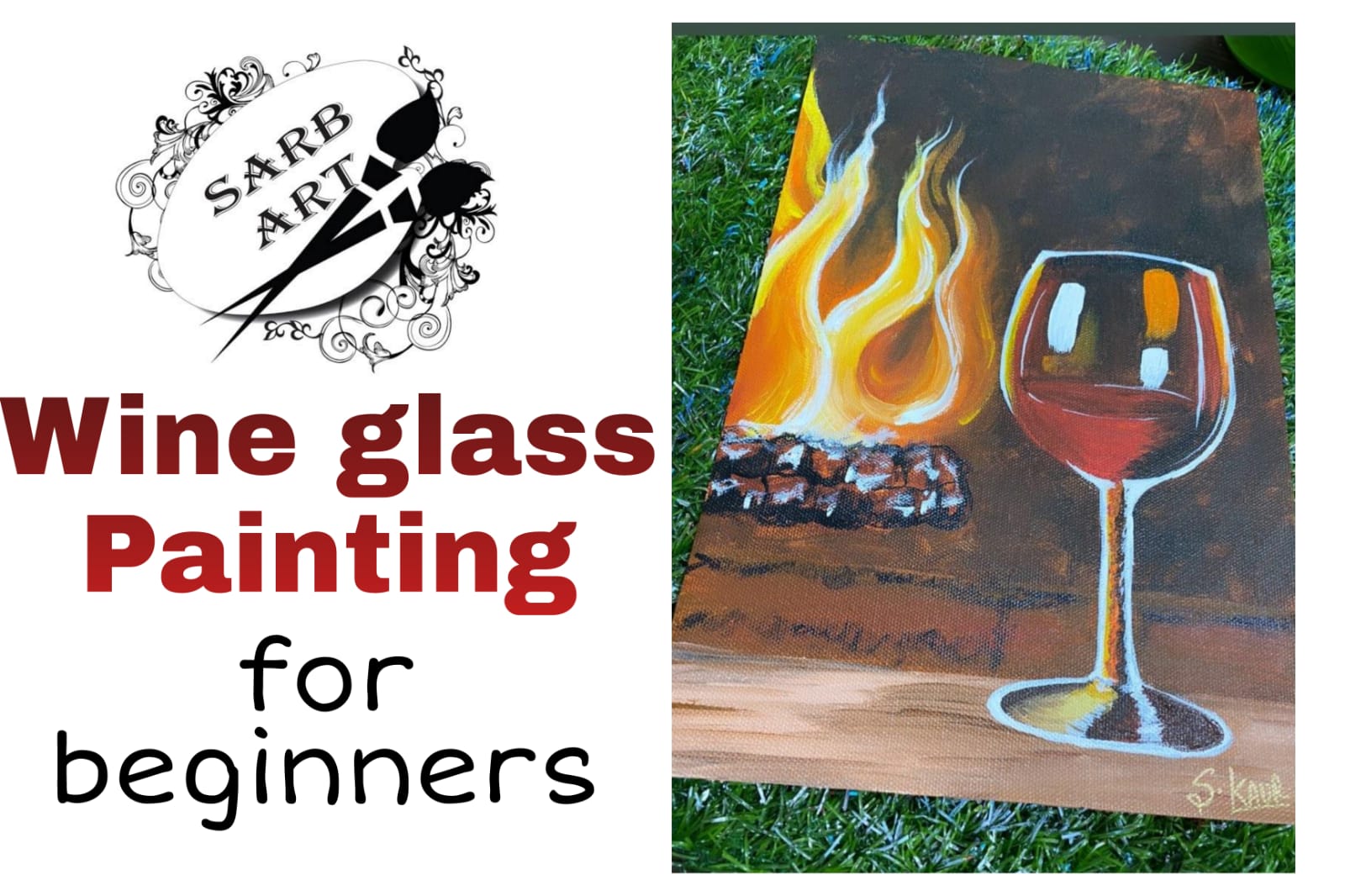 Wine Glass Acrylic Painting cover