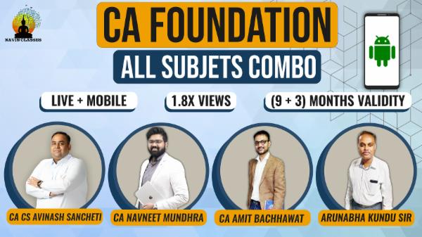 CA Foundation All 4 Subject JUNE'23- Mobile Course cover