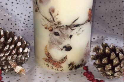 Recording - Decoupage on Candle cover