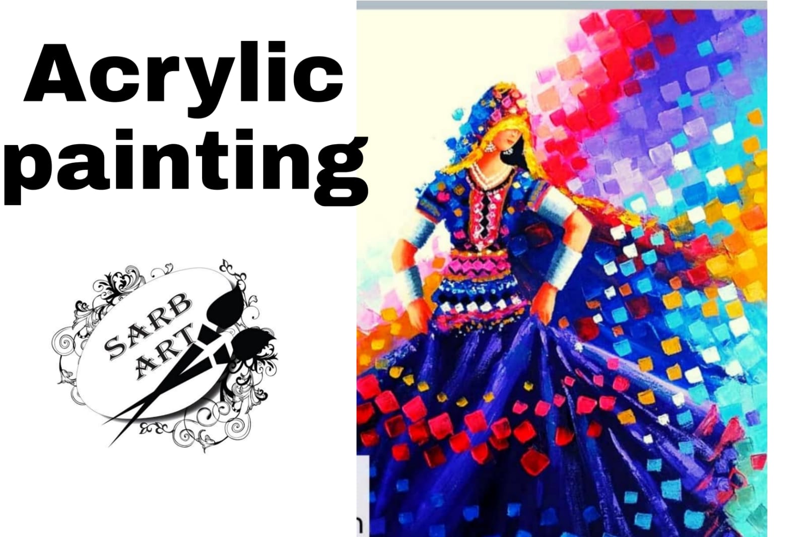 Indian girl acrylic painting cover