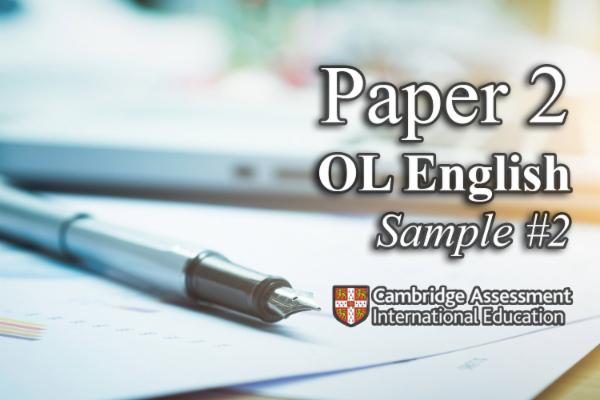 Sample 2 PAPER 2 - OL English CAMBRIDGE cover
