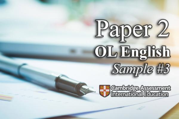 Sample 3 PAPER 2 - OL English CAMBRIDGE cover