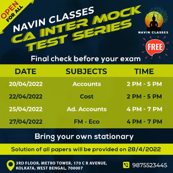 CA Inter Test Series cover