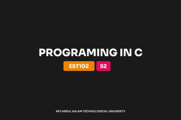 Programing in C - EST102 cover