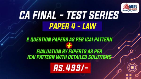 CA FINAL - TEST SERIES - PAPER 4 - LAW cover