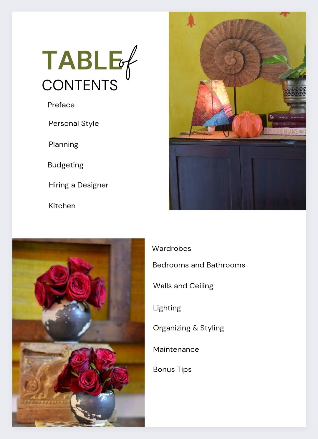 Table of contents for the 101 ebook