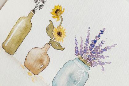 Recording - Minimal Watercolor Floral Vase Painting cover