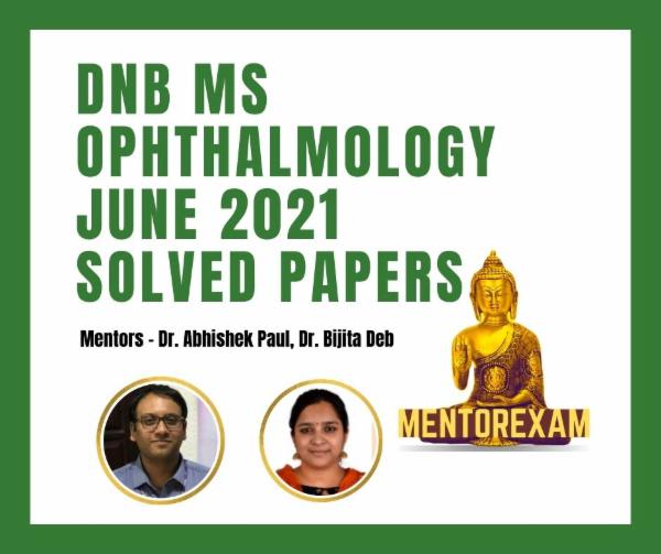 DNB MS Ophthalmology June 2021 Solved Papers cover