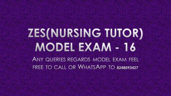 ZES(Nursing Tutor) - MODEL EXAM - 16 cover