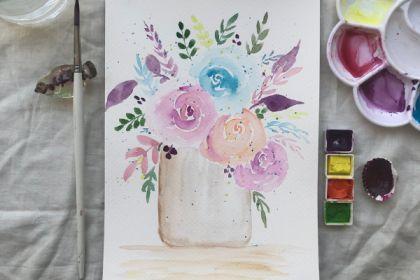 Recording - Loose Watercolor Rose Painting cover