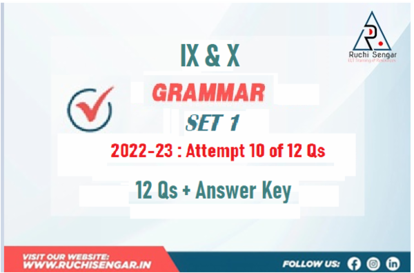 IX-X 2022-23 Grammar 1 + Ans. Key cover