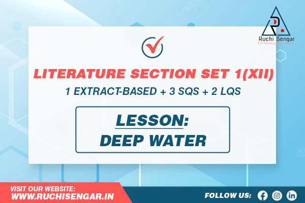 XII 2022-23 Literature - Deep Water + Ans. Key cover