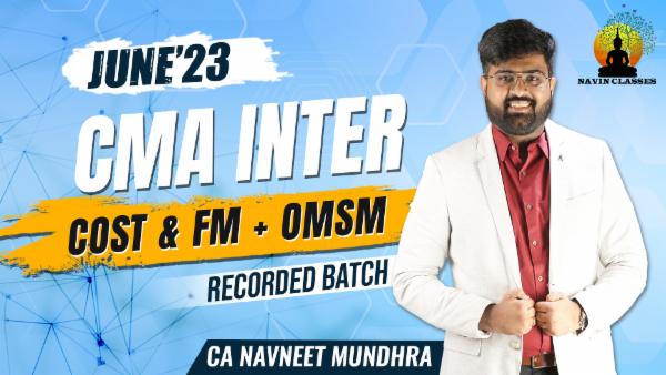 CMA Inter Group 2 Cost & FM + OM - SM | Old Syllabus cover