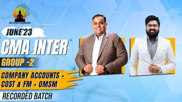 CMA Inter Group 2 Co. Accounts + Cost & FM + OMSM | Old Syllabus cover
