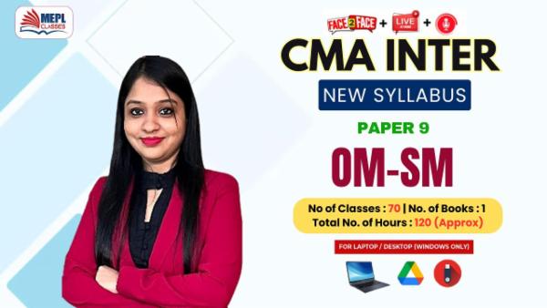 CMA INTER (NEW) - PAPER 9 - OPERATIONS MANAGEMENT AND STRATEGIC MANAGEMENT - FOR LAPTOP/DESKTOP (WINDOWS ONLY) cover