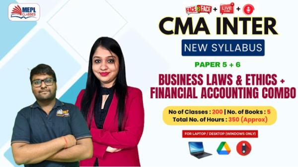 CMA INTER (NEW) - PAPER 5 & 6 - BUSINESS LAWS AND ETHICS & FINANCIAL ACCOUNTING COMBO - FOR LAPTOP/DESKTOP (WINDOWS ONLY) cover
