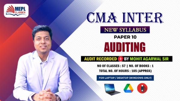 CMA INTER (NEW) - GROUP 2 - PAPER 10 - AUDITING ( BY MOHIT AGARWAL SIR ) - FOR LAPTOP/DESKTOP (WINDOWS ONLY) cover
