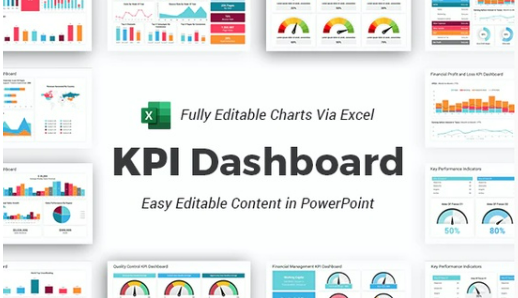 KPI Dashboard PowerPoint Template Diagrams | Excel Edit cover