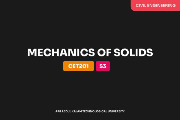 Mechanics Of Solids - CET201 cover
