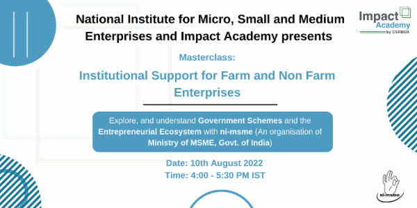Institutional Support for Farm & Non-Farm Enterprises by National Institute of Micro, Small and Medium Enterprises (NI MSME) cover