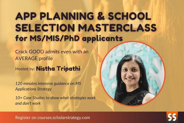 MS Application Planning + School Selection Masterclass cover