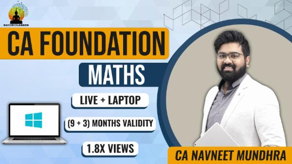 CA FOUNDATION MATHEMATICS JUNE'23- Laptop Course cover