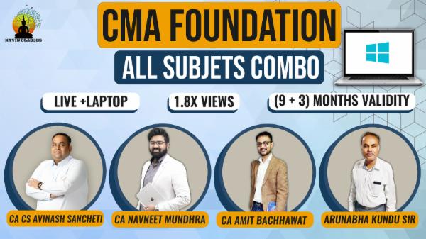 CMA Foundation All 4 Subject JUNE'23- Laptop Course cover