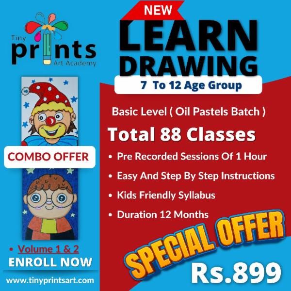 7 To 12 Age Group(Oil Pastels 88 Recordings)Combo Pack 1 & 2 cover