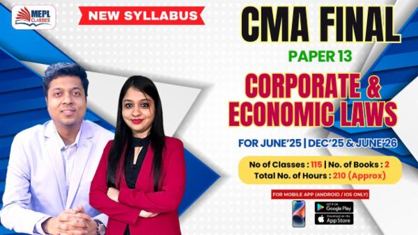 CMA FINAL (NEW) - PAPER 13 - CORPORATE AND ECONOMIC LAWS - FOR MOBILE APP (ANDROID / IOS ONLY) cover