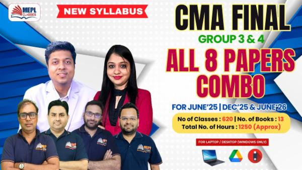 CMA FINAL (NEW) - PAPER 13 TO 20A - BOTH GROUP ALL 8 PAPERS COMBO - LIVE @ HOME BATCH - FOR LAPTOP/DESKTOP(WINDOWS ONLY) cover