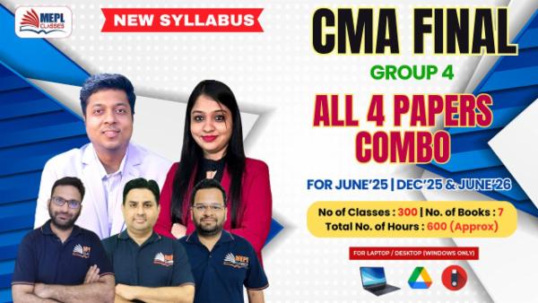 CMA FINAL (NEW) - PAPER 17 TO 20A - GROUP 4 ALL PAPERS COMBO - LIVE @ HOME BATCH - FOR LAPTOP/DESKTOP (WINDOWS ONLY) cover