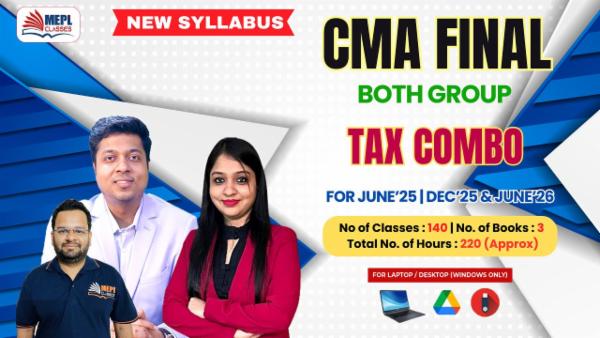 CMA FINAL (NEW) - PAPER 15 & 19 - BOTH GROUP TAX COMBO - FOR LAPTOP/DESKTOP (WINDOWS ONLY) cover