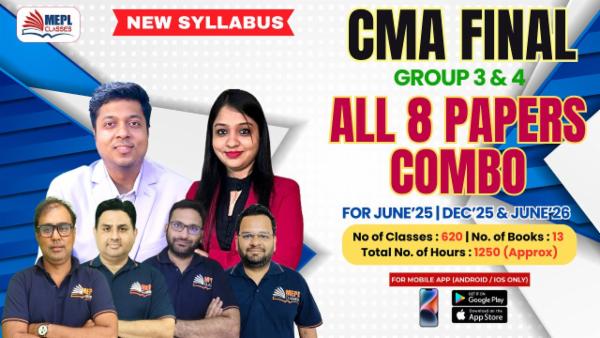 CMA FINAL (NEW) - PAPER 13 TO 20A - BOTH GROUP ALL 8 PAPERS COMBO - LIVE @ HOME BATCH - FOR MOBILE APP (ANDROID / IOS ONLY) cover