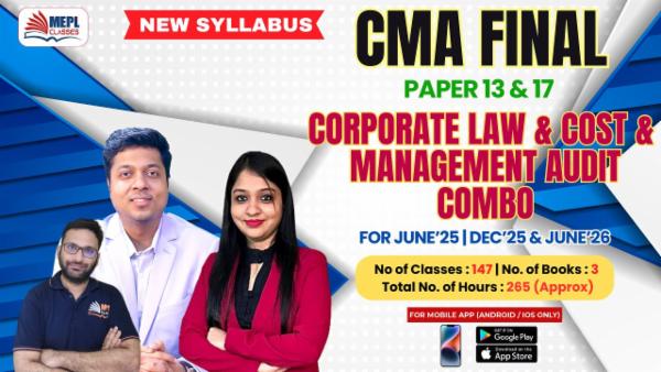 CMA FINAL (NEW) - PAPER 13 & 17 - LAW AND COST & MANAGEMENT AUDIT(BOTH GROUP COMBO) - FOR MOBILE APP (ANDROID / IOS ONLY) cover
