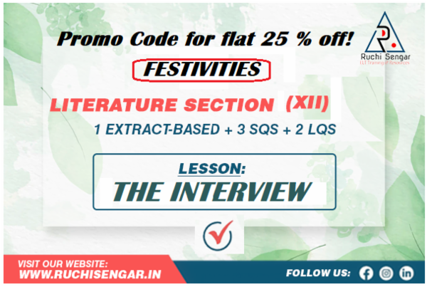 XII 2022-23 Literature -The Interview + Ans. Key cover