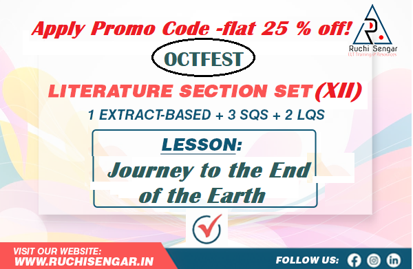 XII 2022-23 Literature -Journey to the End of the Earth + Ans. Key cover