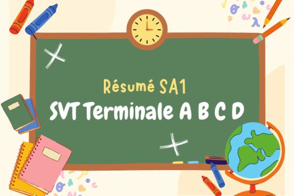Résumé de cours : SA N°1 | SVT | Terminale A B C D cover