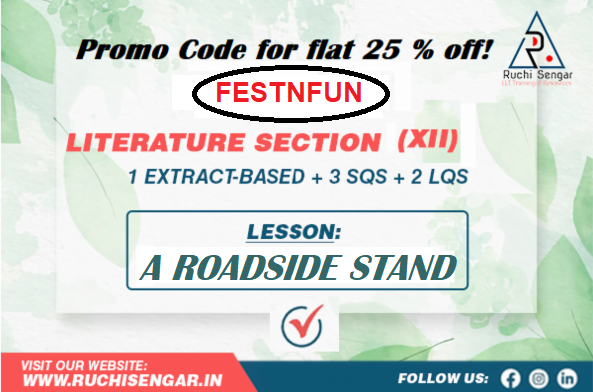 XII 2022-23 Literature -A Roadside Stand + Ans. Key cover